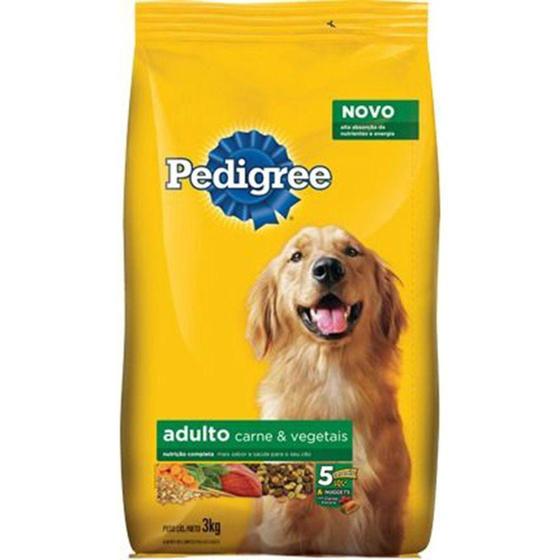 Imagem de Ração Pedigree Cão Adulto Nutrição Completa Sabor Carne e Vegetais 3 kg