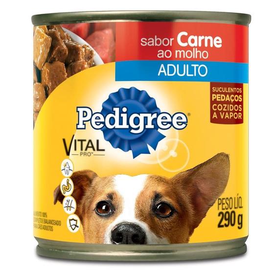 Imagem de Ração Pedigree Carne ao Molho Lata para Cães Adultos - 290 g