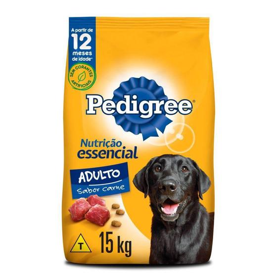 Imagem de Ração Pedigree Nutrição Essencial Carne Para Cães Adultos Raças Médias e Grandes 15 kg
