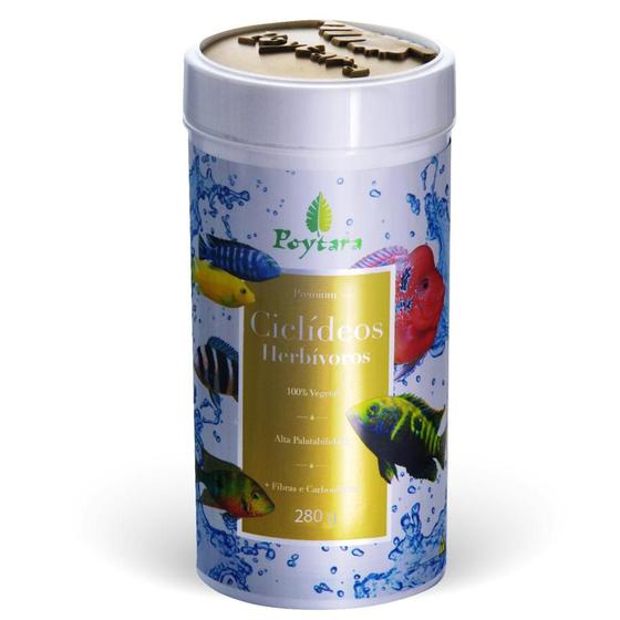 Ração Poytara Ciclídeos Herbivoros 280g Menor preço em Ração Poytara Ciclídeos Herbivoros 280g