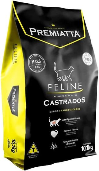 Imagem de Ração Premiatta Feline Gatos Castrados Sabor Frango e Carne 10,1kg