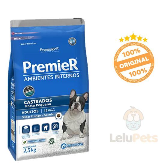 Ração Premier Ambientes Internos MiniBits Cão Castrado 2,5Kg - Ração ...