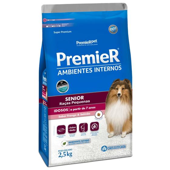 Ração Premier Ambientes Internos Para Cachorros Adultos Senior 2,5kg Menor preço em Ração Premier Ambientes Internos Para Cachorros Adultos Senior 2,5kg