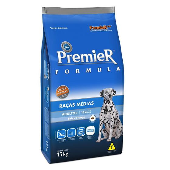 Imagem de Ração Premier Fórmula Cães Adultos Raças Médias Frango - 15kg