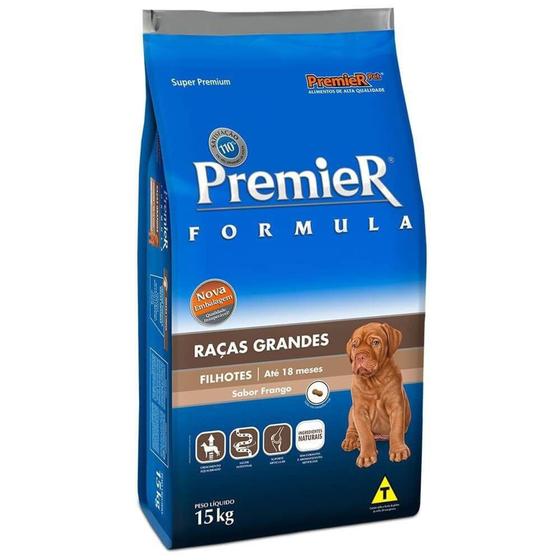 Imagem de Ração Premier Fórmula Para Cães Filhotes Raças Grandes Sabor Frango 15kg - Premier Pet