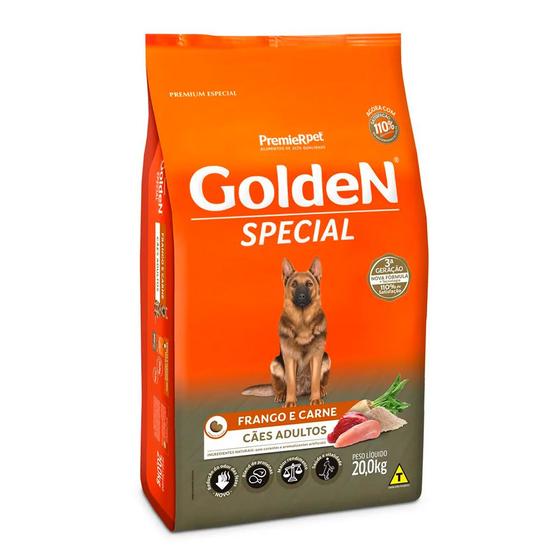 Imagem de Ração Premier Golden Special Cães Adultos Frango e Carne 20kg