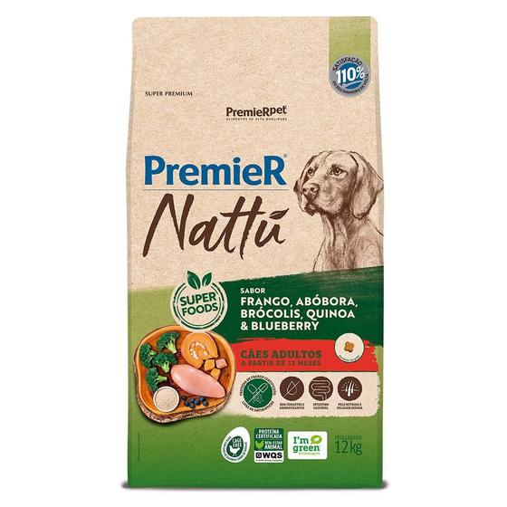 Imagem de Ração Premier Nattu Cães Adultos Frango E Abobora 12Kg