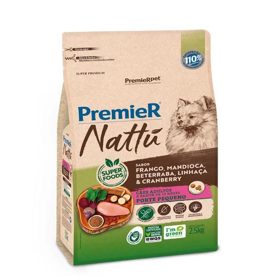 Imagem de Ração Premier Nattu Cães Adultos Mandioca Pequeno Porte 2,5 kg