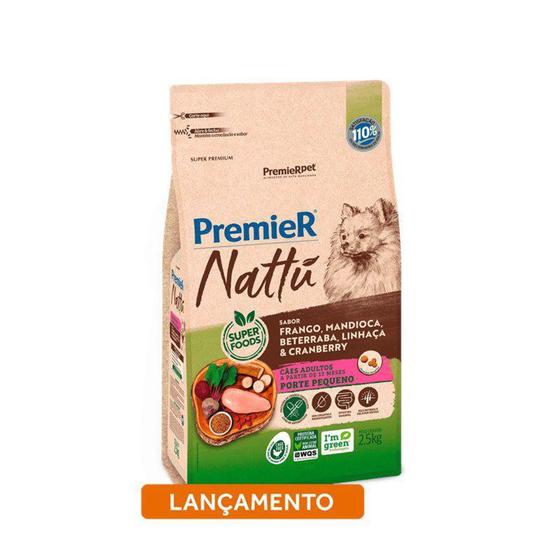 Imagem de Ração Premier Nattu Cães Adultos Pequeno Porte Sabor Mandioca