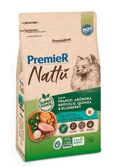 Imagem de Ração Premier Nattu Cães Adultos Raças Pequena Frango 1kg