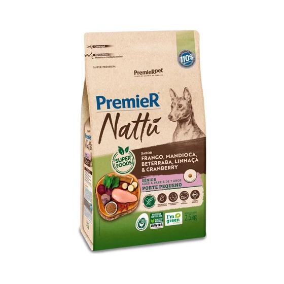 Ração Premier Nattu Cães Adultos Sênior Raças Pequenas Mandioca 2,5kg Menor preço em Ração Premier Nattu Cães Adultos Sênior Raças Pequenas Mandioca 2,5kg