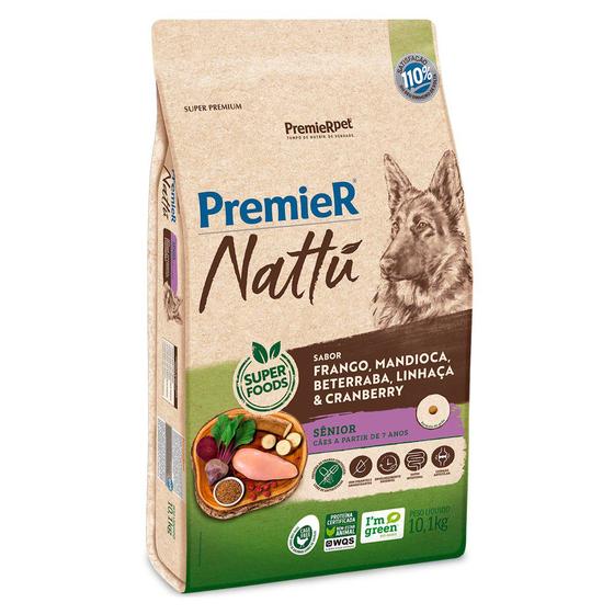 Ração Premier Nattu Cães Sênior Sabor Mandioca 10,1kg Menor preço em Ração Premier Nattu Cães Sênior Sabor Mandioca 10,1kg