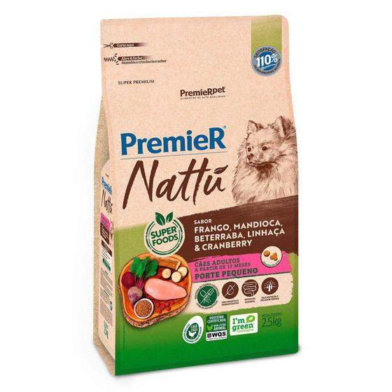 Imagem de Ração Premier Nattu Para Cães Adultos de Pequeno Porte Sabor Mandioca - PremieR Pet