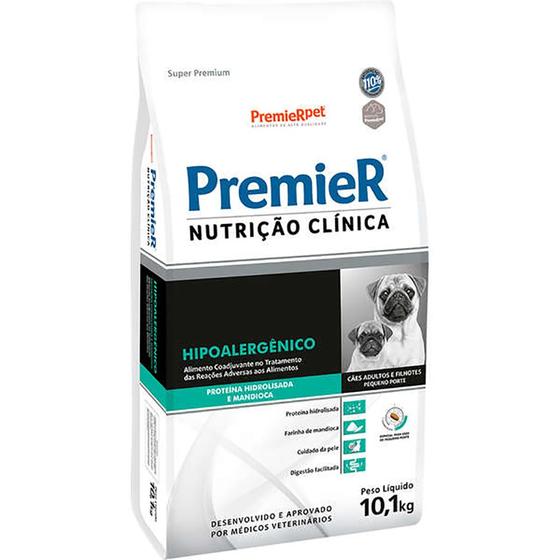 Imagem de Ração Premier Nutrição Clínica Hipoalergênico Cães Ad. E Filhote Peq. Porte Hidrolisada Mandioca - 10,1kg