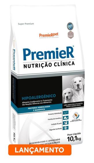 Imagem de Ração Premier Nutrição Clínica Hipoalergênico Cães Médi e Grande Porte Proteína Hidrolisada  10,1 Kg