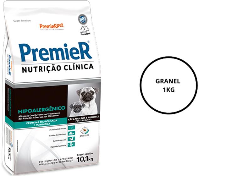 Imagem de Ração Premier Nutrição Clinica Hipoalergênico para Cães Adultos e Filhotes Mandioca 1kg (A GRANEL)