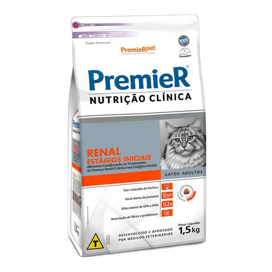 Imagem de Ração Premier Nutrição Clínica Para Gatos Adultos Renal Estágios Iniciais 1,5kg