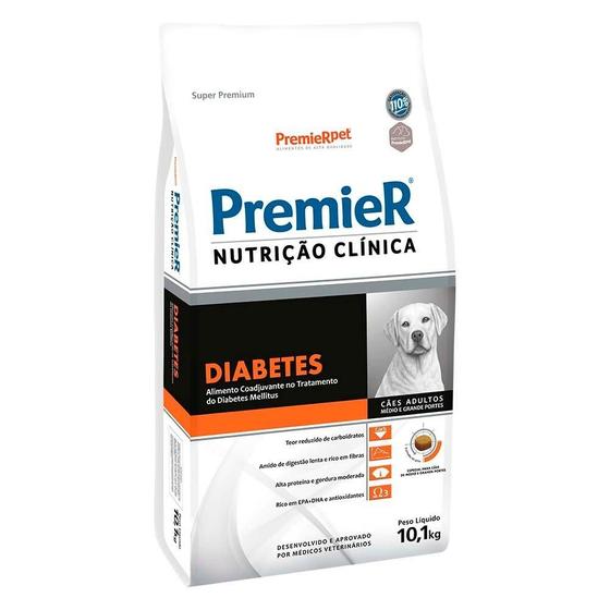 Imagem de Ração Premier Pet Nutrição Clínica Diabetes para Cães Adultos Médio e Grande Portes - 10,1 Kg