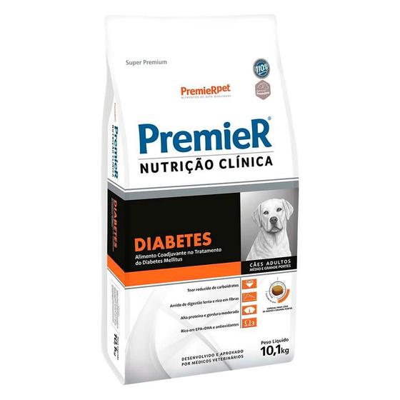 Imagem de Ração Premier Pet Nutrição Clínica Diabetes para Cães Adultos Médio e Grande Portes - 10,1 Kg