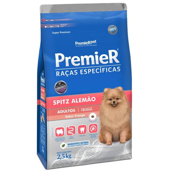 Imagem de Ração Premier Raças Específicas Para Cães Spitz Alemão Adultos Sabor Frango 2,5 Kg