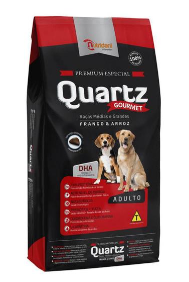 Racao Premium Especial Quartz Gourmet Sabor Frango e Arroz para Cães Adultos 20Kg Menor preço em Racao Premium Especial Quartz Gourmet Sabor Frango e Arroz para Cães Adultos 20Kg