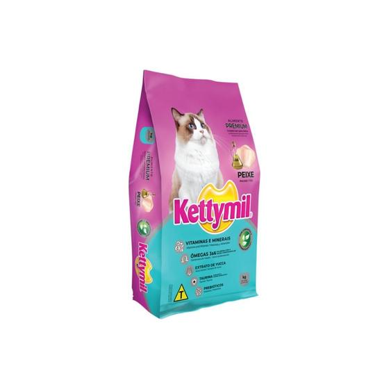 Imagem de Ração Premium  Kettymil Gatos Adultos Peixe 10,1kg