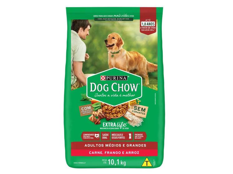 Imagem de Ração Premium para Cachorro Dog Chow ExtraLife  - Adulto Carne Frango e Arroz 10,1kg