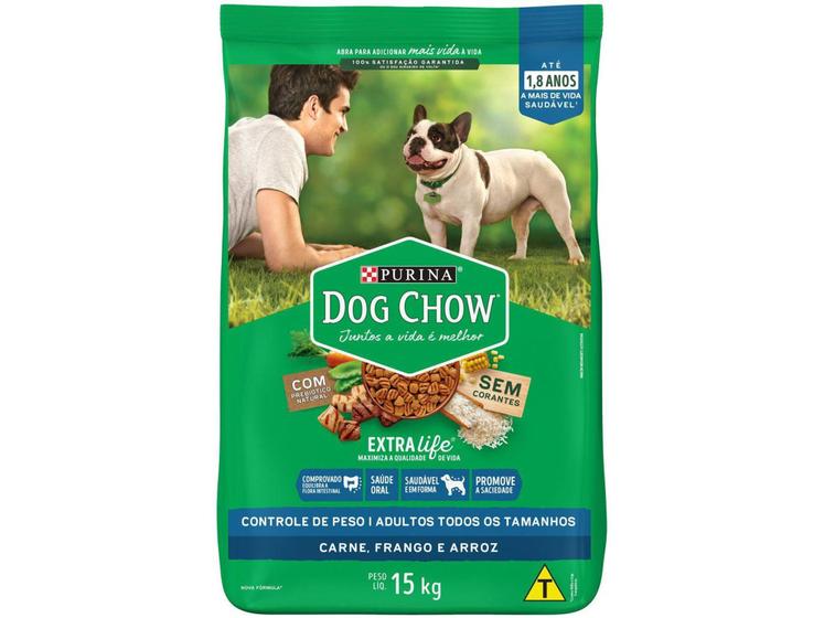 Imagem de Ração Premium para Cachorro Dog Chow ExtraLife - Adulto Carne Frango e Arroz 15kg