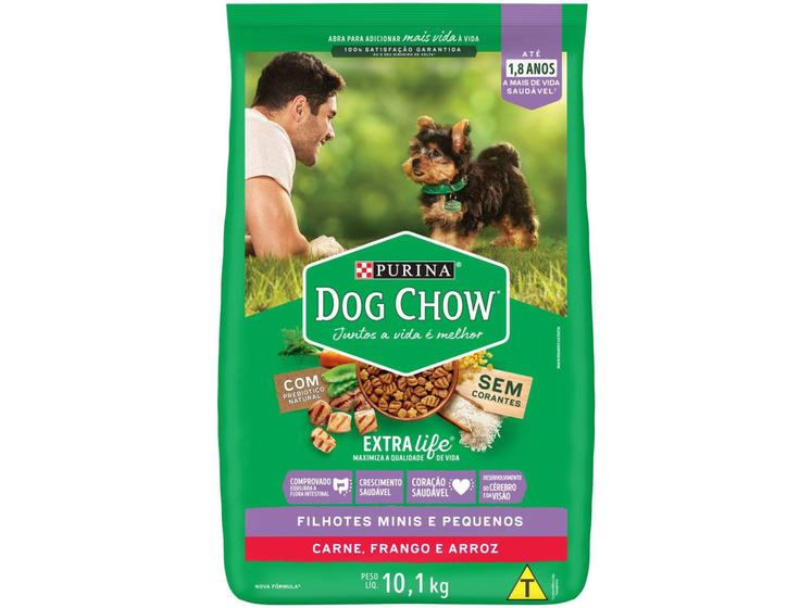 Imagem de Ração Premium para Cachorro Dog Chow ExtraLife - Filhote Carne Frango e Arroz 10,1kg