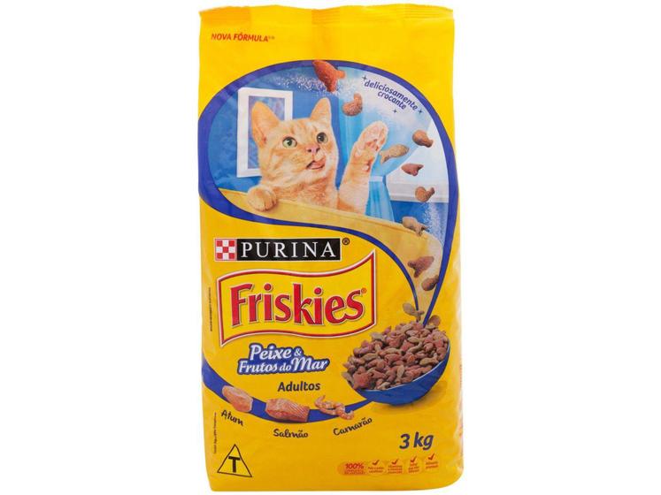 Imagem de Ração Premium para Gato Friskies  - Adulto Peixes e Frutos do Mar 3kg