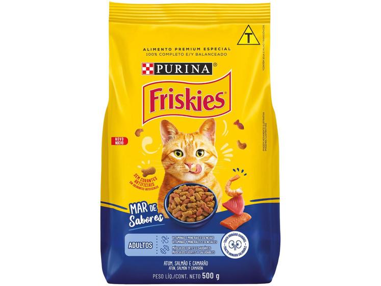 Imagem de Ração Premium para Gato Friskies - Peixes e Frutos do Mar Adulto 500g