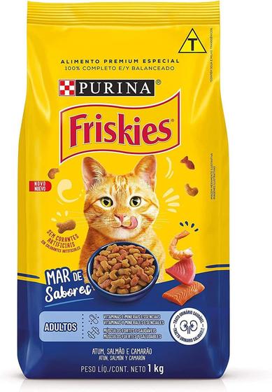 Imagem de Ração Premium para Gato Friskies - Peixes e Frutos do Mar Adulto