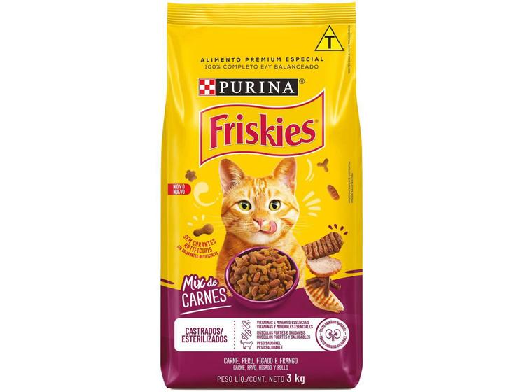 Imagem de Ração Premium para Gato Purina Friskies - Mix de Carnes Adultos 3kg