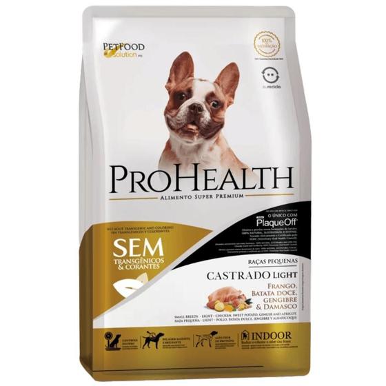 Imagem de Ração ProHealth Castrado Light para Cães Adultos de Porte Pequeno Sabor Frango, Bata Doce, Gengibre e Damasco 2,5kg