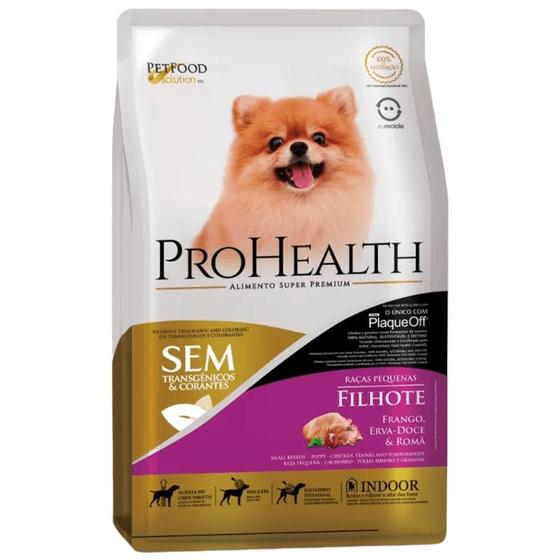 Imagem de Ração ProHealth para Cães Filhotes de Porte Pequeno Sabor Frango, Erva-Doce e Romã 10,1kg