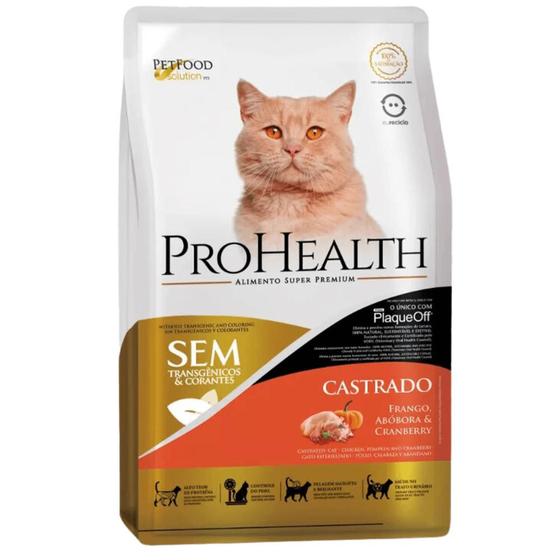 Imagem de Ração ProHealth para Gatos Adultos Castrados Sabor Frango, Abóbora e Cranberry 1kg