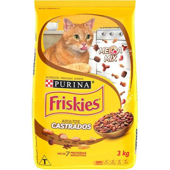 Imagem de Ração Purina Friskies Megamix para Gatos Castrados 3kg