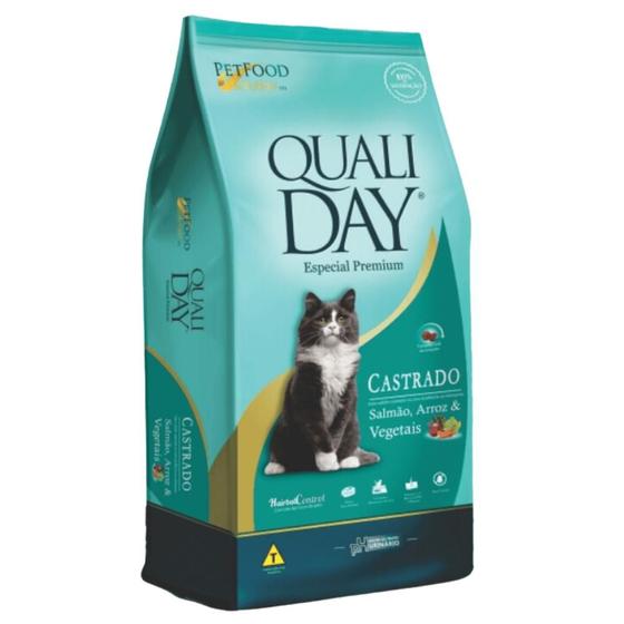 Imagem de Ração qualiday cat salmao arroz e vegetais gato castrado 3kg