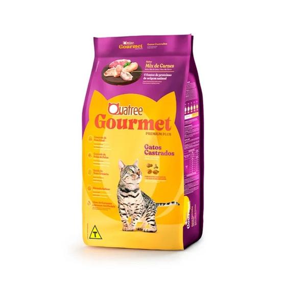 Imagem de Ração Quatree Gourmet Gatos Castrados Mix Carnes 10,1 kg