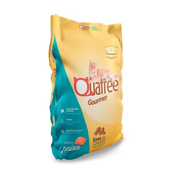 Imagem de Ração Quatree Gourmet para Gatos Adultos Sabor Peixe - 1kg