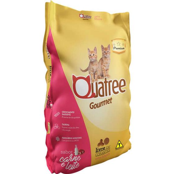 Imagem de Ração Quatree Gourmet para Gatos Filhotes Sabor Carne e Leite - 10,1kg