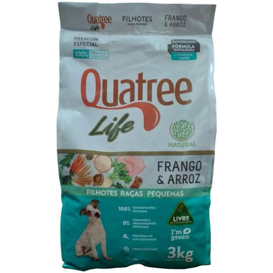 Imagem de Ração Quatree Life Filhotes Frango Arroz Raças Pequenas 3Kg