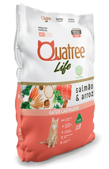 Imagem de Ração Quatree Life Gatos Castrados Salmão e Arroz 10,1 kg