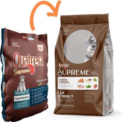 Ração Quatree Supreme Cães Sênior +7 Raças Pequenas Frango e Salmão 10,1kg Menor preço em Ração Quatree Supreme Cães Sênior +7 Raças Pequenas Frango e Salmão 10,1kg
