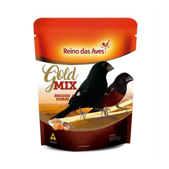 Imagem de Ração Reino das Aves Gold Mix Bicudo e Curió para Pássaros - 500g