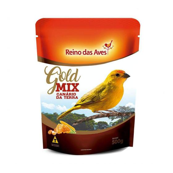 Imagem de Ração Reino das Aves Gold Mix Canário da Terra para Pássaros - 500g