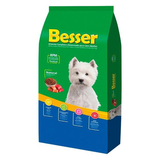 Imagem de Ração Seca Besser Natural Premium para Cães Adultos Raças Pequenas e Médias - 15 Kg