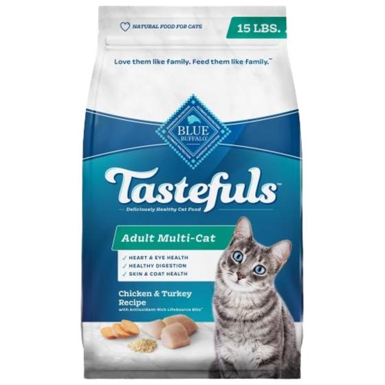 Imagem de Ração Seca Blue Buffalo Tastefuls Natural Adult Multi-Cat - 6,8 kg