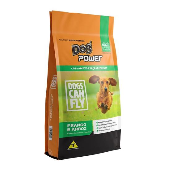 Imagem de Ração Seca Dog Power Dogs Can Fly Frango e Arroz para Cães Adultos Raças Pequenas - 3 Kg