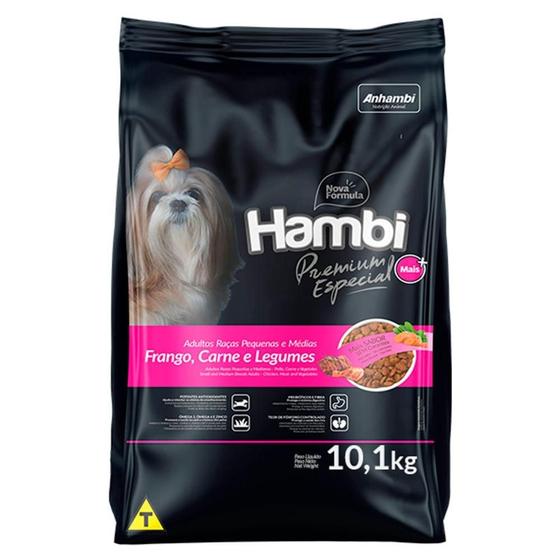 Imagem de Ração Seca Hambi Premium Especial Frango, Carne e Legumes para Cães Raças Pequenas e Médias